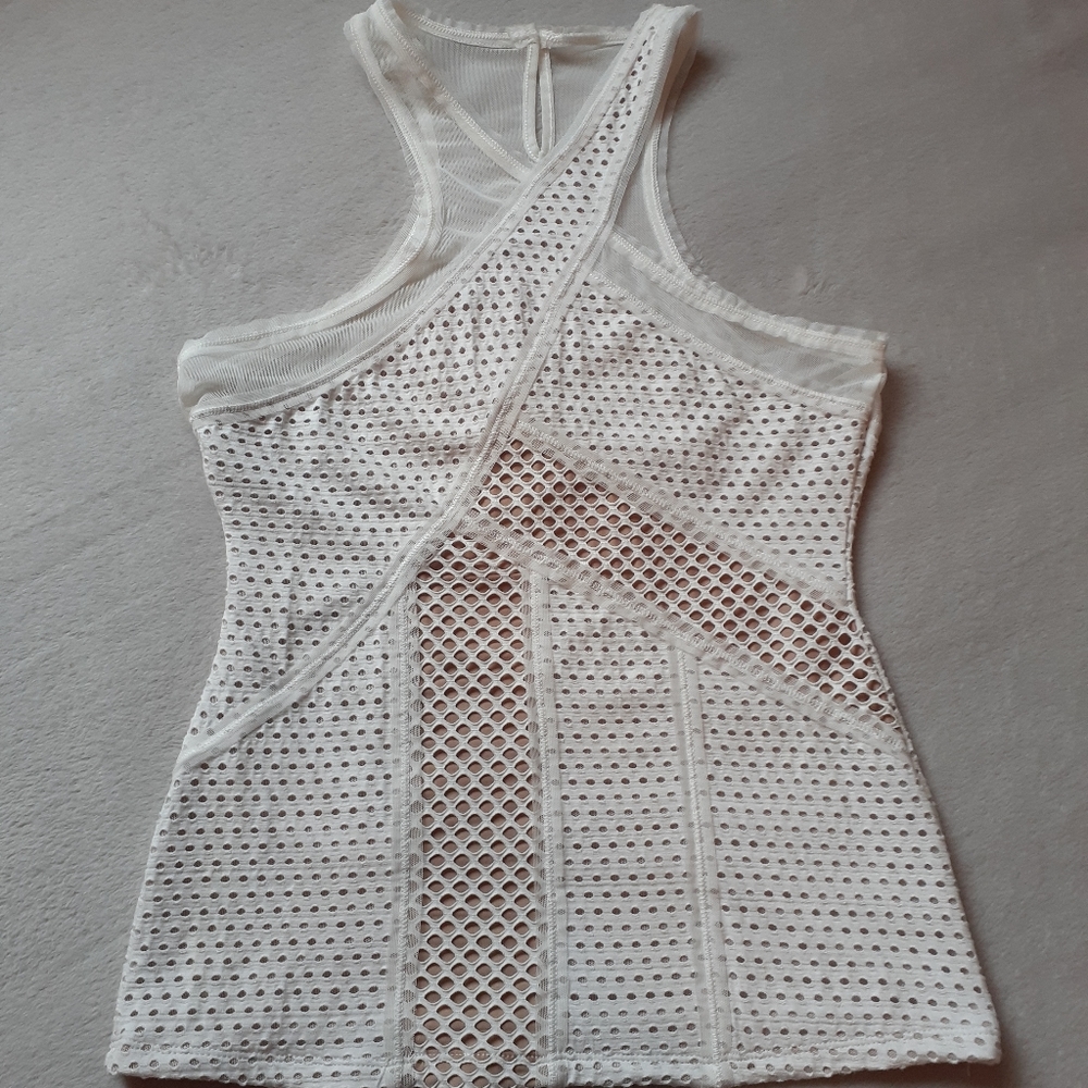 BCBGMAXAZRIA Geometric Crisscross Top